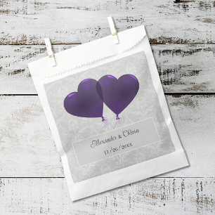 Sacolinha Balões de Coração Roxo Favor de Casamento Bag