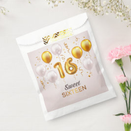 Sacolinha Balões Dourados Brilho Sweet 16