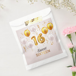 Sacolinha Balões Dourados Brilho Sweet 16