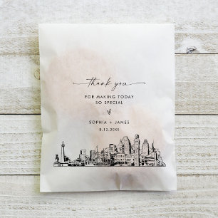Sacolinha Baltimore Skyline Wedding Obrigado A Favor Bolsas