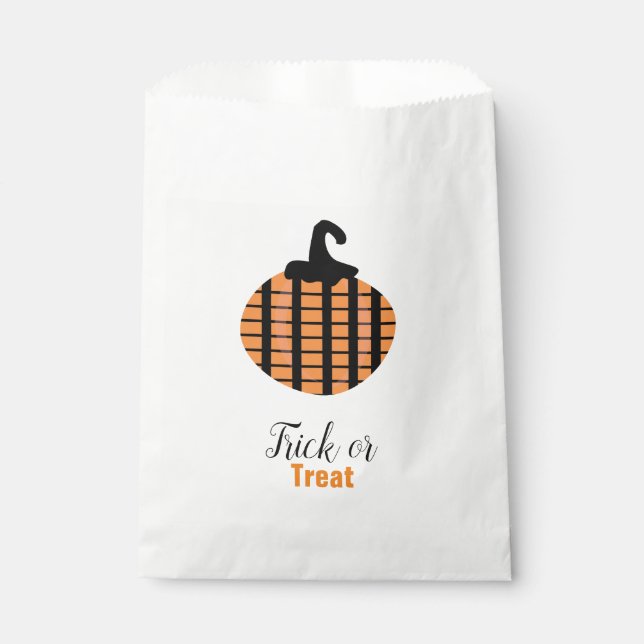 Sacolinha Bandas Geométricas de Abóbora do Halloween (Frente)