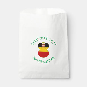 Sacolinha Bandeira de Natal do Anjo Alemão Personalizada 