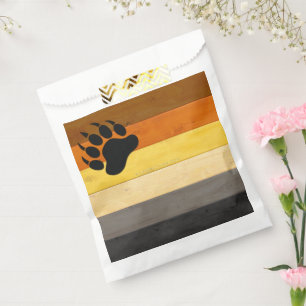 Sacolinha bandeira do orgulho do urso SlipperyJoe's textura 