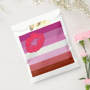 Sacolinha bandeira do orgulho lésbico batom SlipperyJoe femi