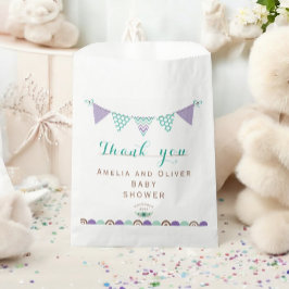 Sacolinha Banner de Bunting Chá de fraldas Neutro de Gênero