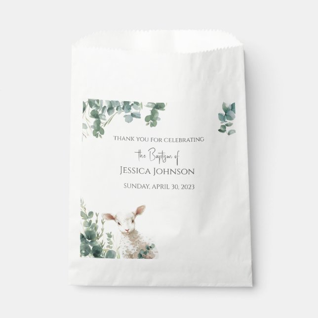 Sacolinha Baptismo do bebê minúsculo e do Eucalyptus (Frente)