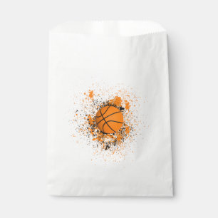 Sacolinha Basquete Grunge  Laranja Manchado Preto Festa