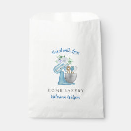 Sacolinha Batedeira Mistura Flor Azul Home Bakery