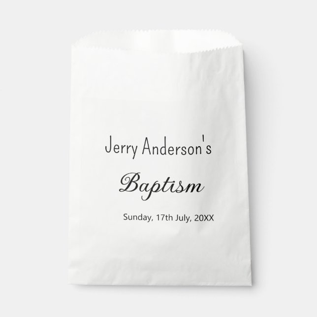 Sacolinha Batismo católico crianças modernas e simples QR mí (Frente)