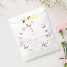 Batismo da borboleta rosa macia elegante