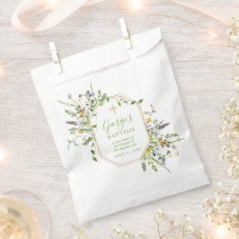 Sacolinha Batismo Dourado Cruzeiro Flores Selvagens Favor Bo