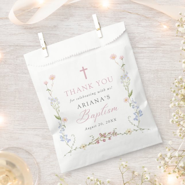Sacolinha Batismo Flor de Campo Menina (Cortado)