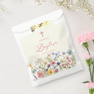 Sacolinha Batismo Floral Elegante de Flor Selvagem