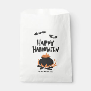 Sacolinha Bats and Cauldron Happy Halloween