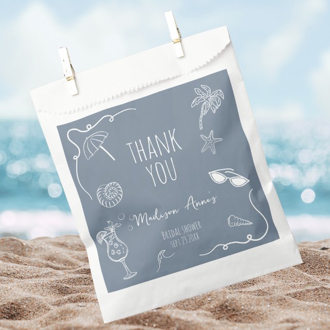 Sacolinha Beach Doodle Thank You Bridal Shower (Criador carregado)