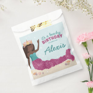 Sacolinha Beachy Birthday Sereid Favor Box Pink Teal
