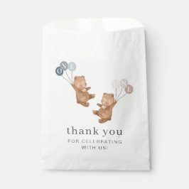 Sacolinha Bear Boy Twins - primeiro aniversario -