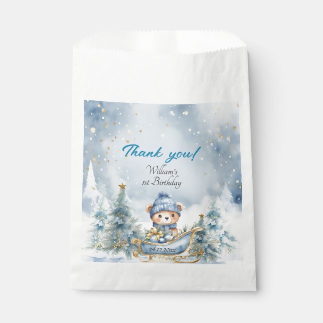 Sacolinha Bear Natal Um Primeiro Aniversário Inverno (Frente)