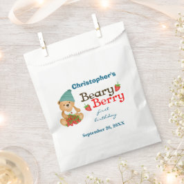 Sacolinha Beary Berry Primeiro Aniversário Cubo Morangos