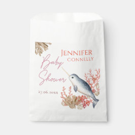 Sacolinha Bebê do oceano moderno Narwhal e conchas marítimas