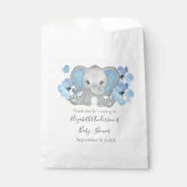 Sacolinha Bebê Elefante Menino Azul Flores Balão Chuvinha de