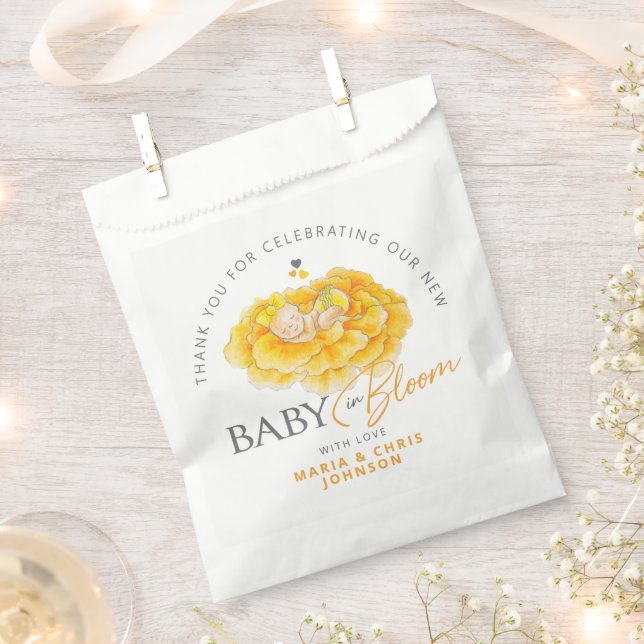 Sacolinha Bebê no Bloom, chá de fraldas amarelo-aquarela (Cortado)