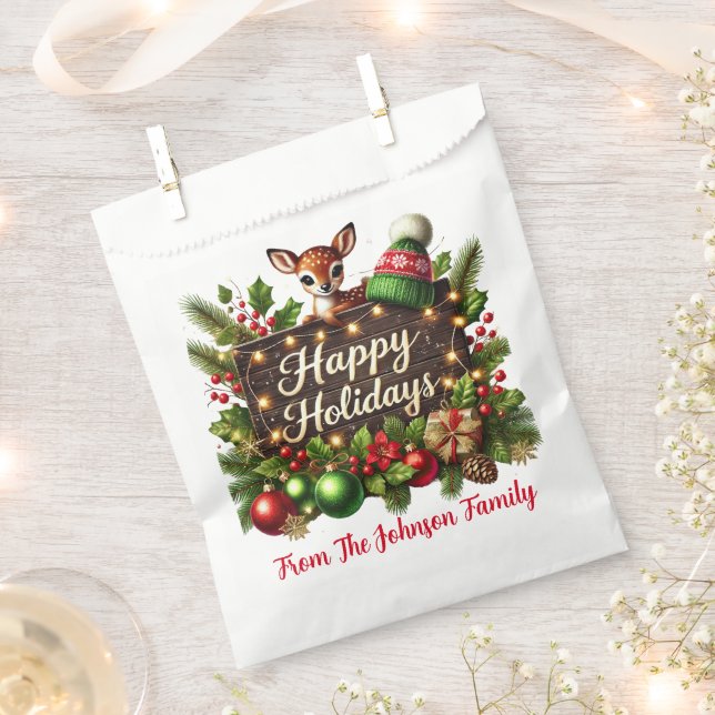 Sacolinha Bebê Rena e Guirlanda Feliz Natal (Cortado)