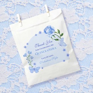 Sacolinha Bebê Rosas Azul e Borboleta Floral Quinceañera