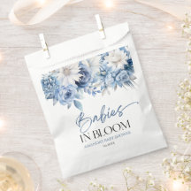 Bebês Em Chá de fraldas Floral Azul Sanguíneo