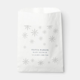 Sacolinha Beige Minimal Boho Winter Snowflake Chá de fraldas