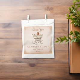 Sacolinha Beige Vintage Clássico Sexo Chá de fraldas Neutro