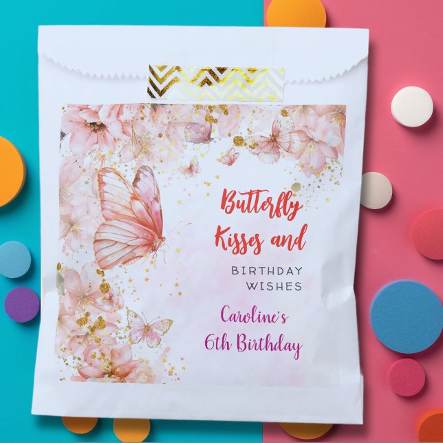 Sacolinha Beijos de borboletas e desejos de aniversário (Criador carregado)
