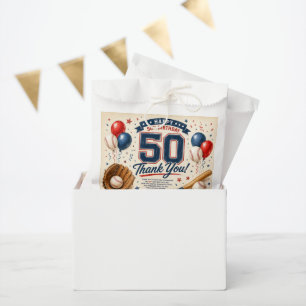 Sacolinha Beisebol Aniversário de 50 anos Obrigado 