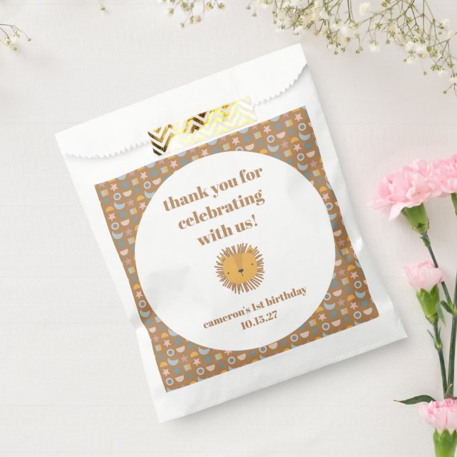 Sacolinha Bela Leão, Bebê Costumado Aniversário Obrigado (Selado)