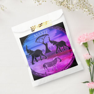 Sacolinha Belo e adorável Quênia Wild Animal Life Favor Bag