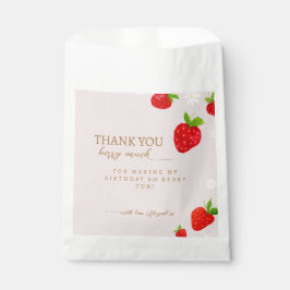 Sacolinha Berry Primeiro 11 rua Morango Aniversário Obrigado