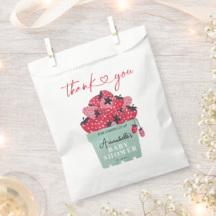 Sacolinha Berry Sweet Chá de fraldas Favor Bag Strawberry