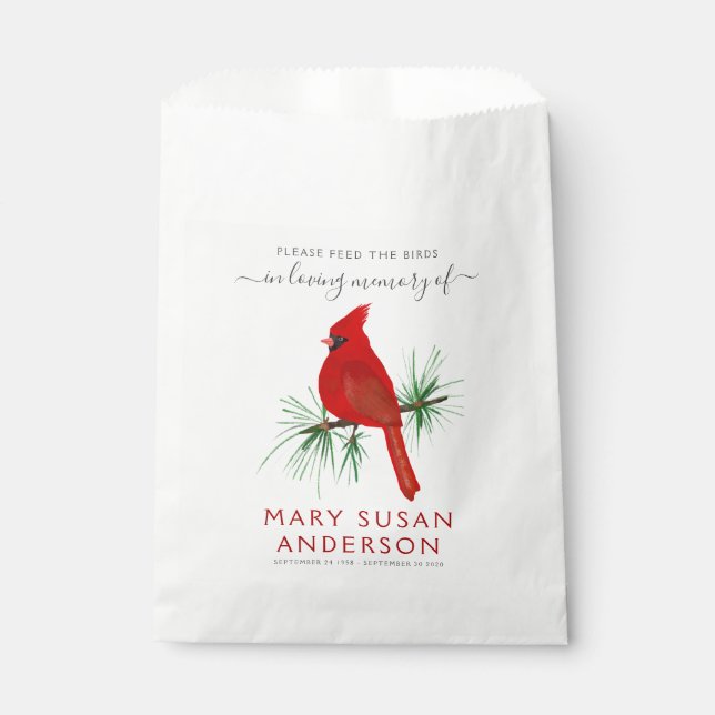 Sacolinha Bird Seed Packet Memorial Funeral Favor Bag (Frente)