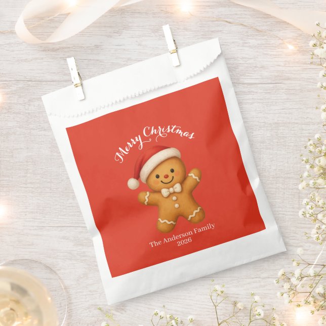 Sacolinha Biscoito de Natal Fofo com Chapéu de Papai Noel -  (Cortado)