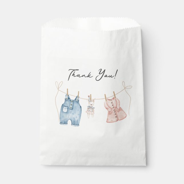 Sacolinha Blue and Pink Watercolor Gender Reveal  (Frente)