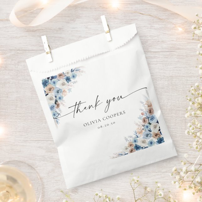 Sacolinha Blue Boho Floral Chá de fraldas Favor Bag (Cortado)