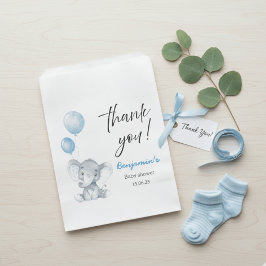 Sacolinha Blue Elephant Baby Shower Thank You Bags