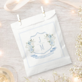 Sacolinha Blue Floral Vintage Crest Casamento Monograma