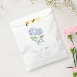 Sacolinha Blue Hydrangea Love é doce casamento personalizado