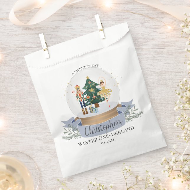 Sacolinha Blue Nutcracker Primeiro Aniversário Favorece o Tr (Cortado)