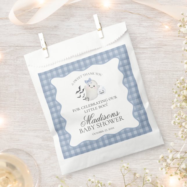 Sacolinha Blue Pastel Little Boo Ghost Baby Shower Dessert (Cortado)