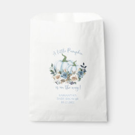 Sacolinha Blue Pumpkin Floral Baby Shower Favor Bag
