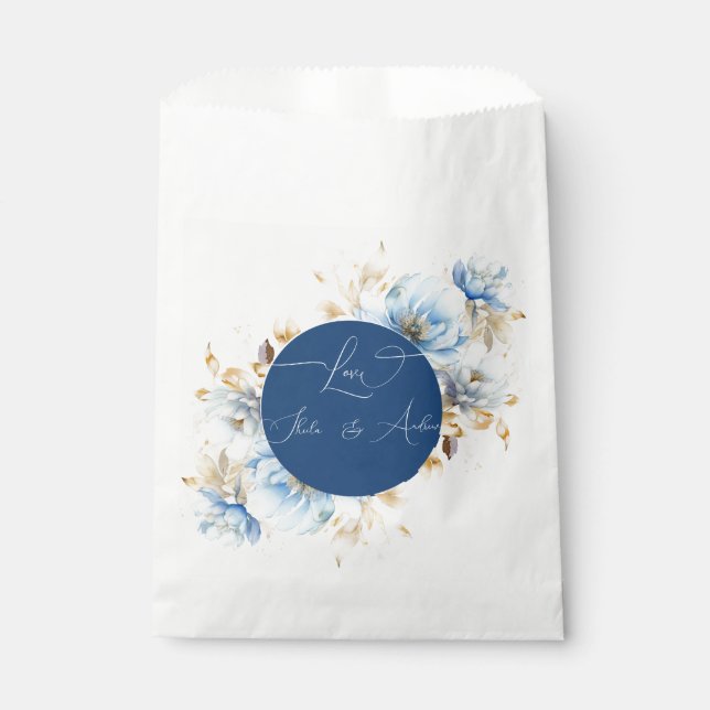 Sacolinha Blue Romance Floral Wedding (Frente)