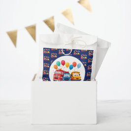 Sacolinha Blue Striped Truck Birthday Theme