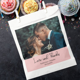 Sacolinha Blush Pink Elegant Wedding Love and Thanks Photo